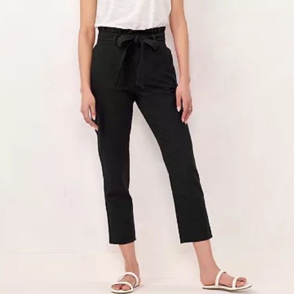LC Lauren Conrad black paper bag pants
